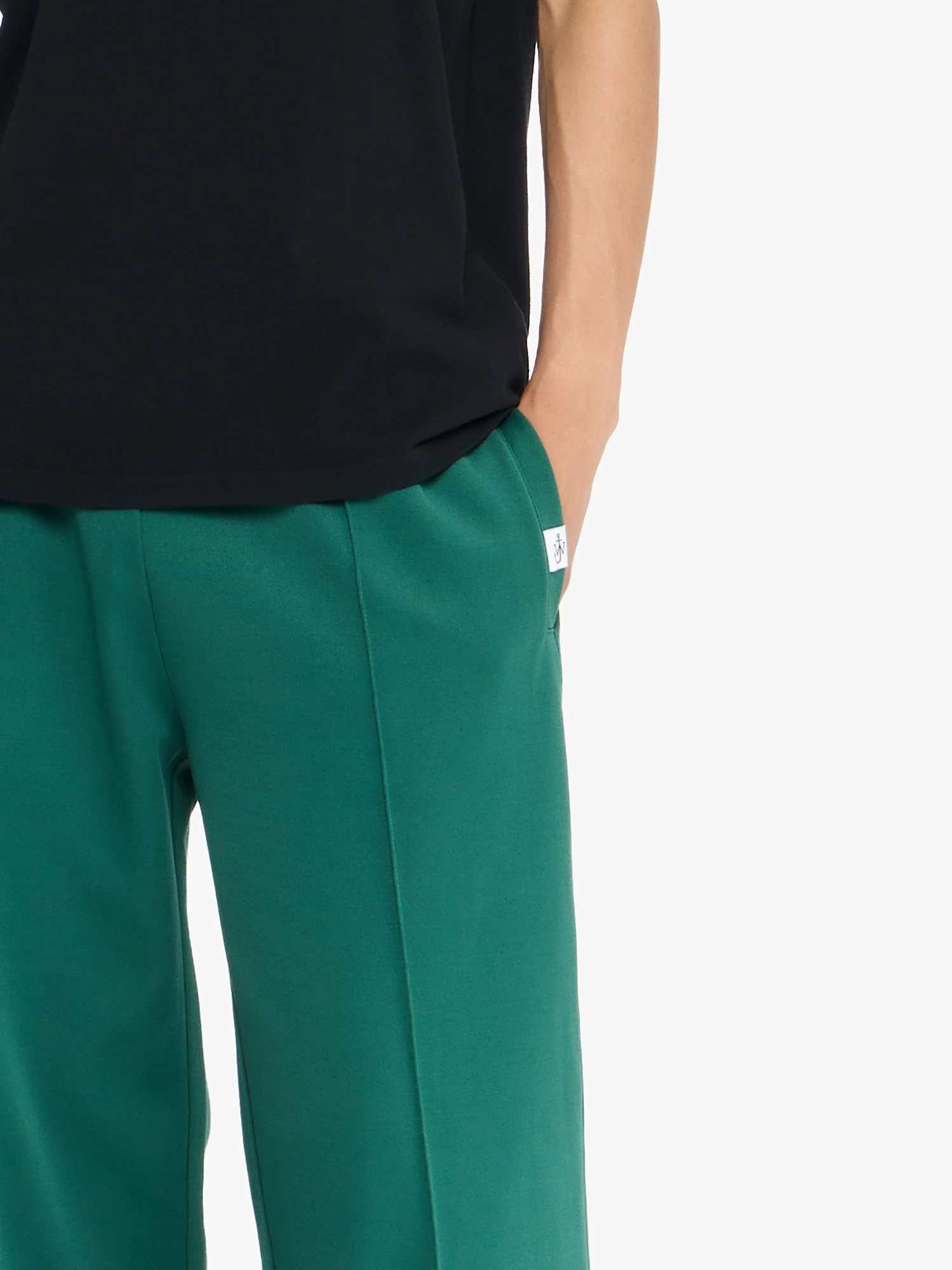 Jw Anderson Jersey Pintuck Sweatpants In Green