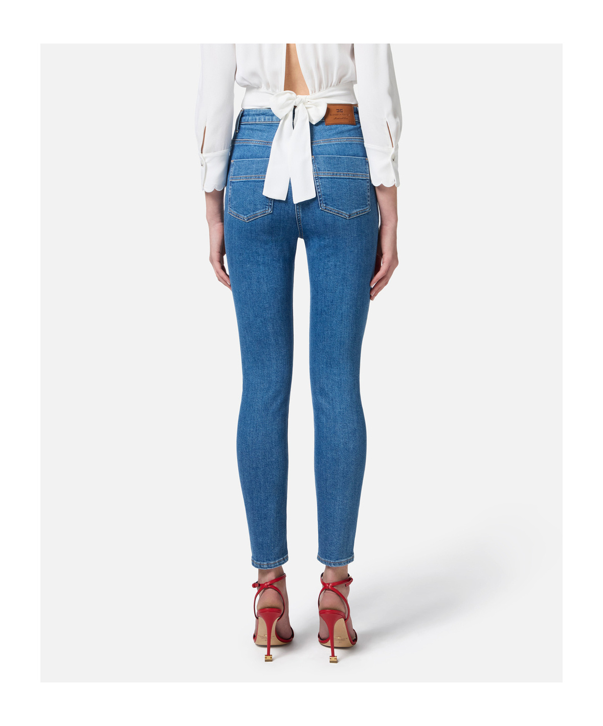 Elisabetta Franchi Belt-loop Jeans In Blue