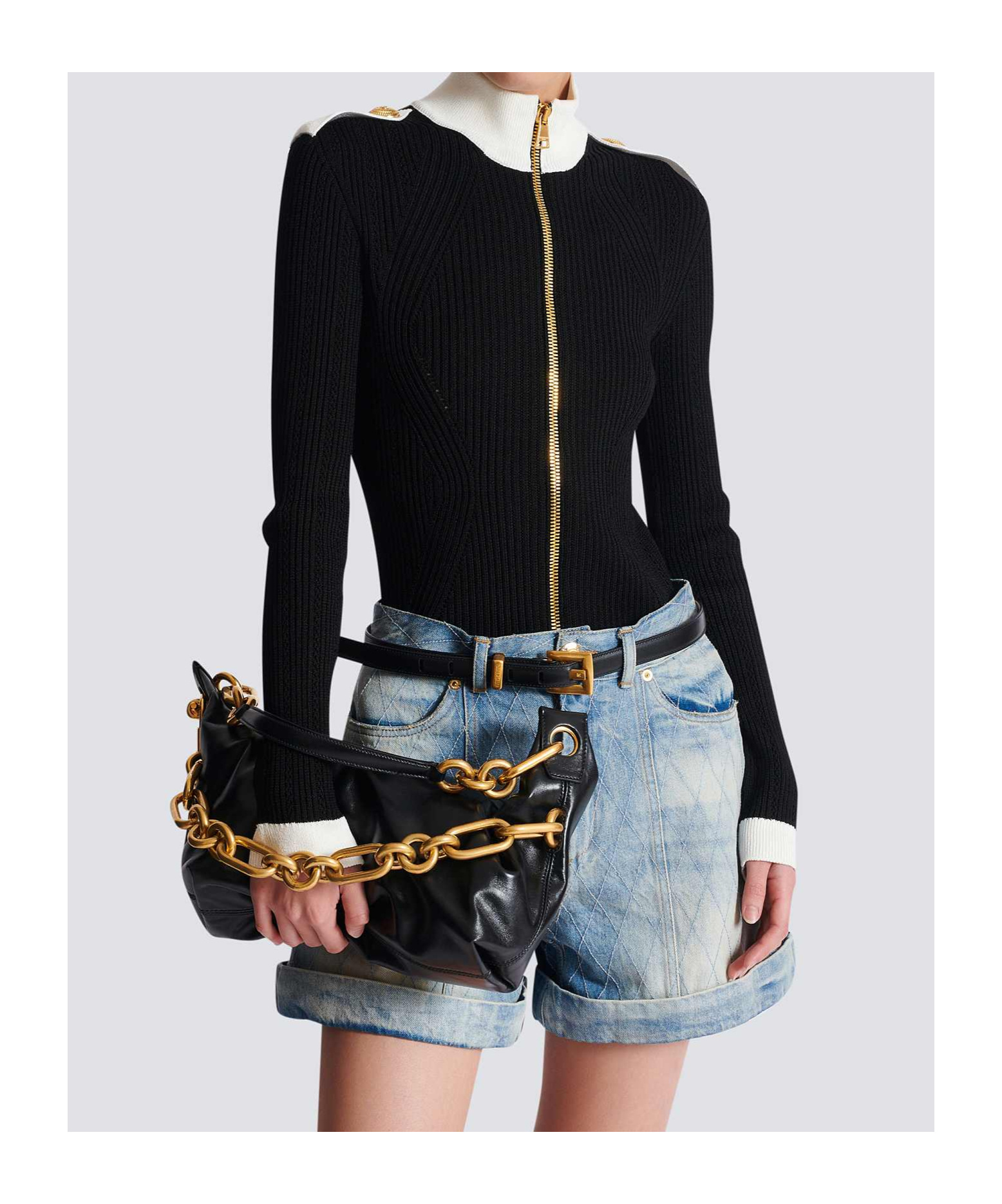 BALMAIN SYNC MEDIUM BAG IN CALFSKIN LEATHER