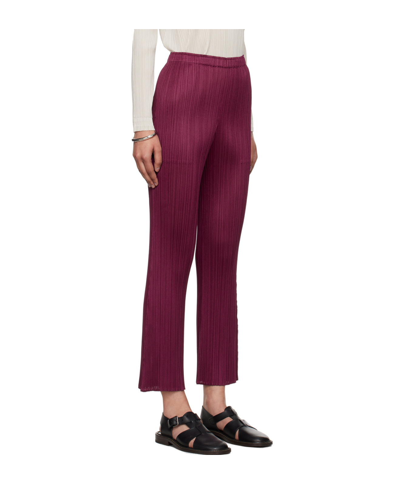 Shop Issey Miyake May Trousers In Red