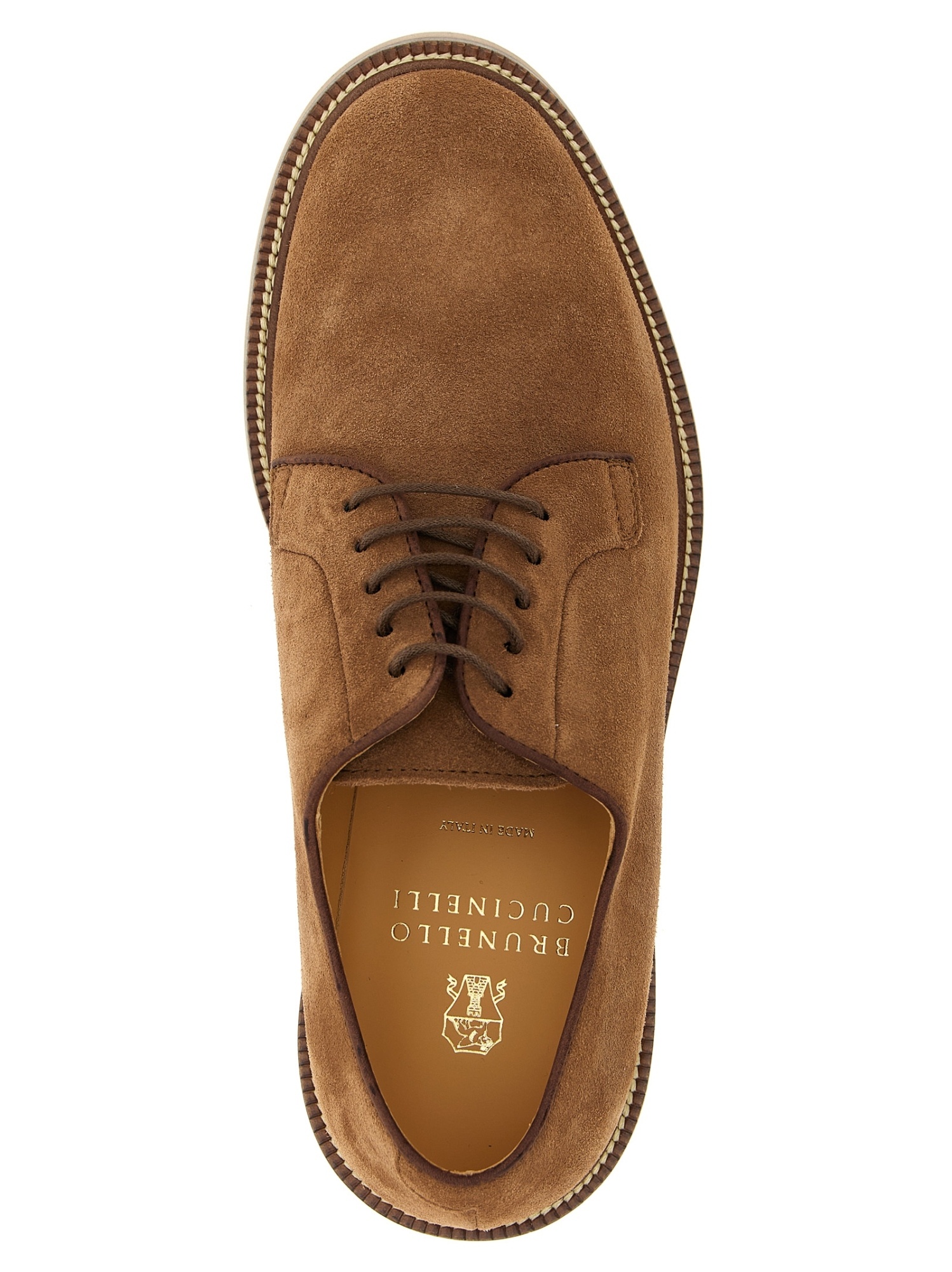 Brunello Cucinelli Suede Derby Shoes With Lace Closure