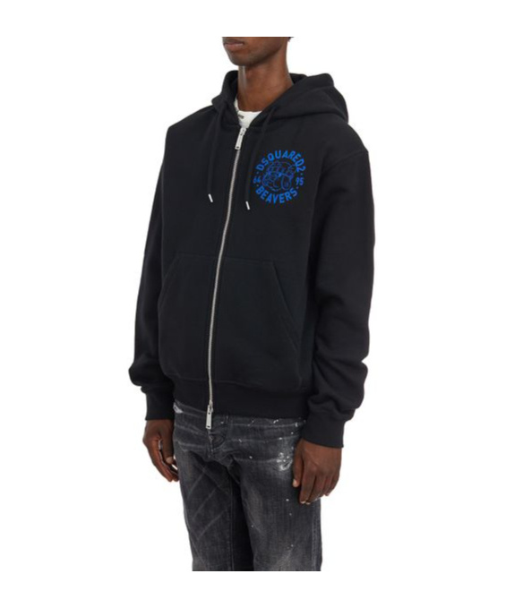 Dsquared2 Sweatshirt With Hoodie And Zip In Black