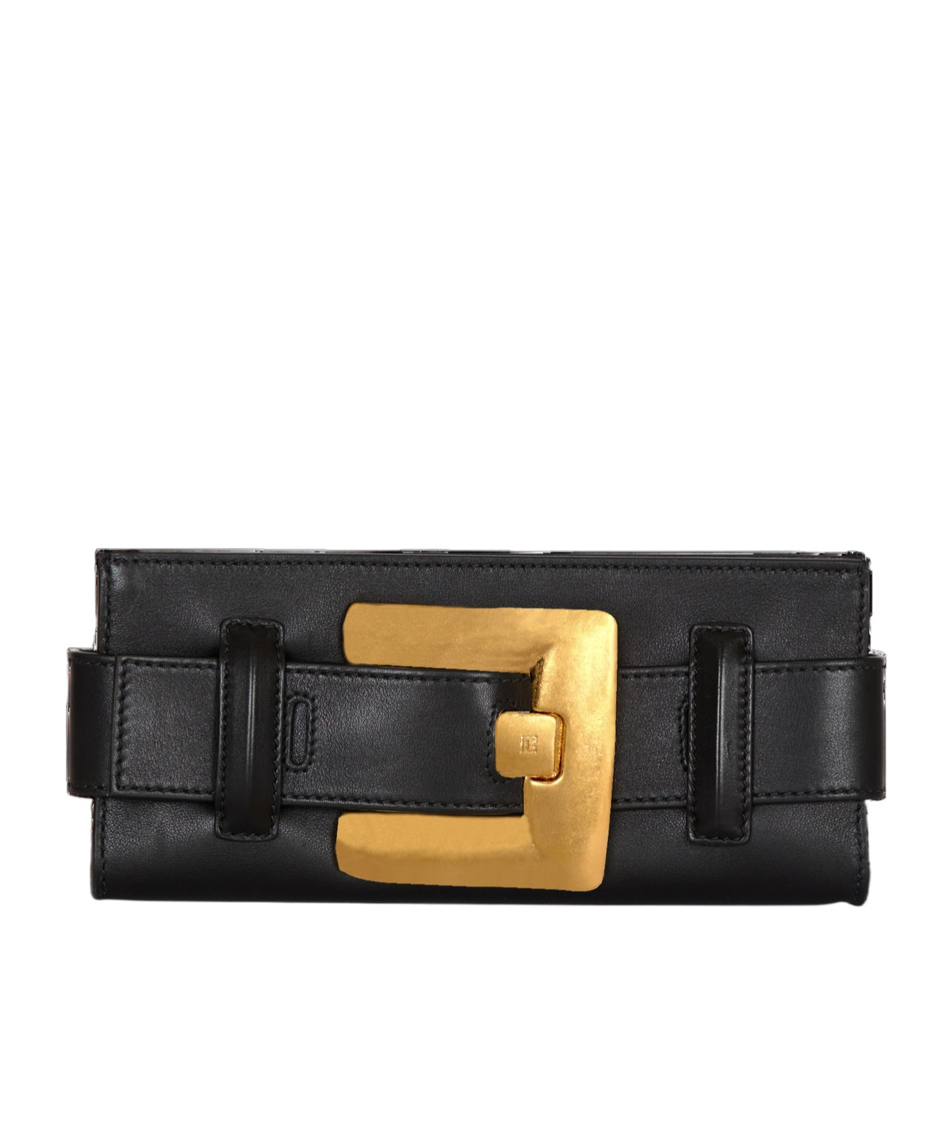 Balmain Anthem Buckle-detail Calfskin-leather Clutch