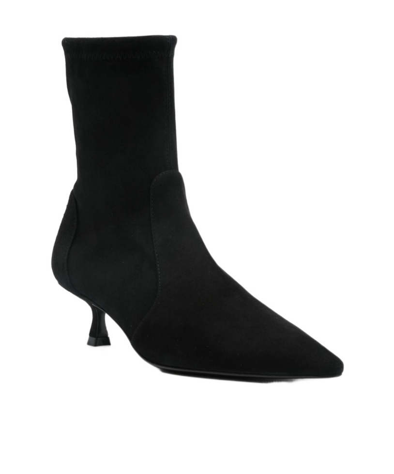Stuart Weitzman Naomi Stretch Suede Ankle Booties