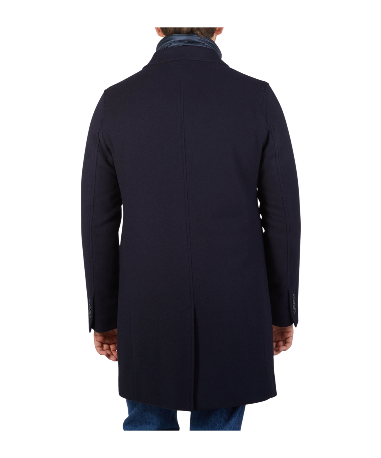 Herno Durable Long Sleeve Coat With Notched Lapels In Black