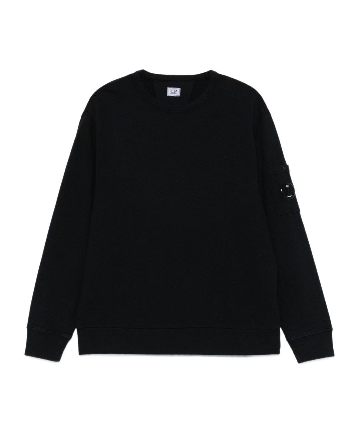 C.p. Company C.p.company Logo Cotton Crewneck Sweatshirt In Black