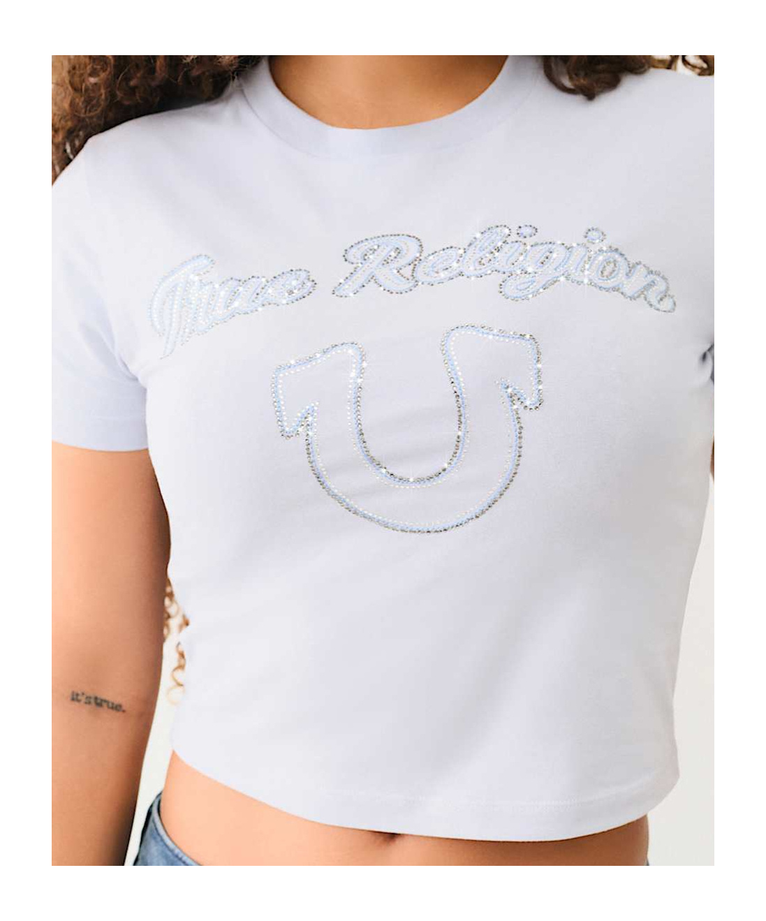 TRUE RELIGION CRYSTAL LOGO SHORT SLEEVE BABY TEE