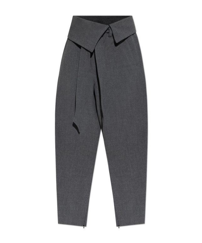 Attico High Waist Casual Pants In Gray