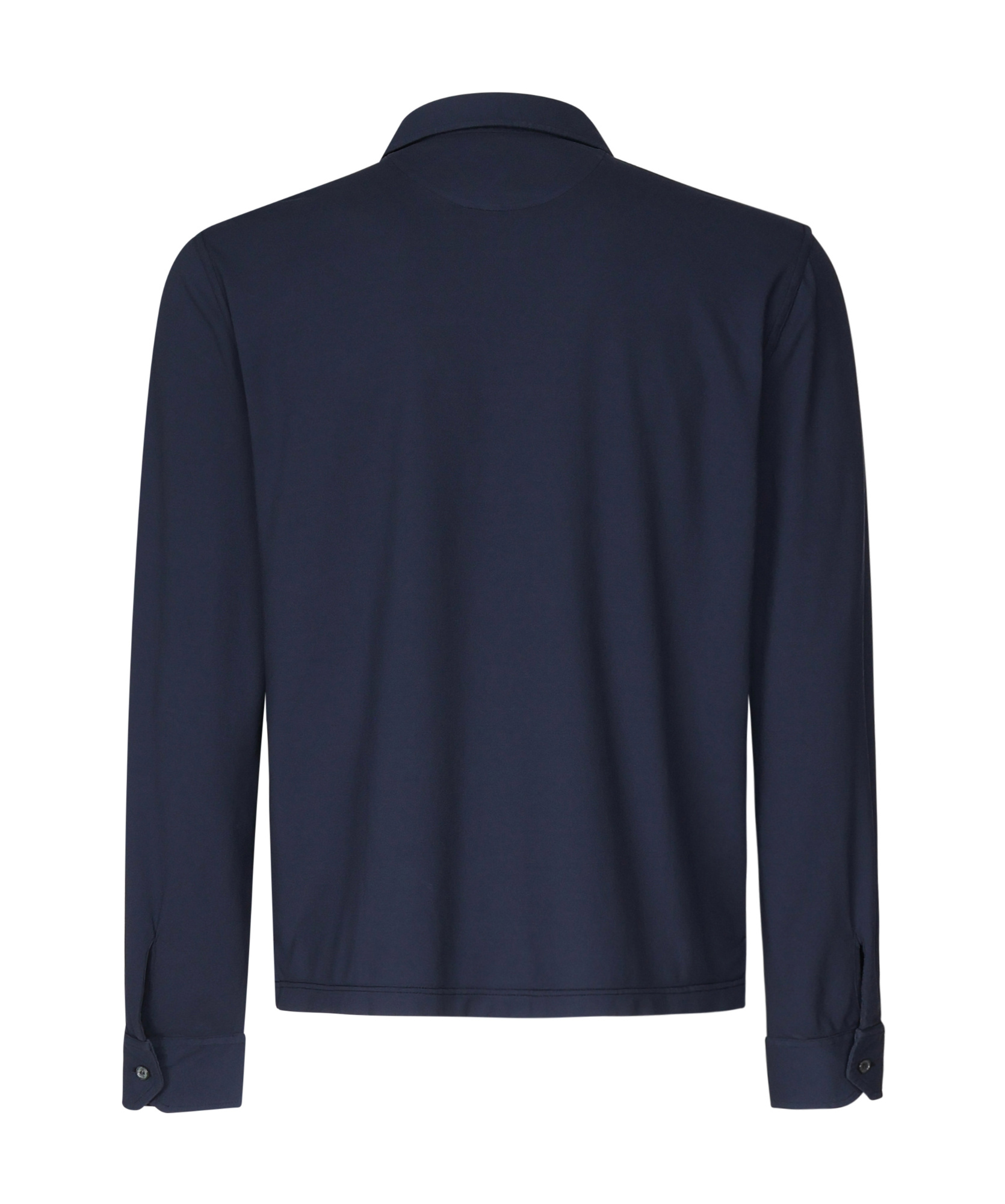 Fedeli Long Sleeve Polo In Organic Cotton In Blue