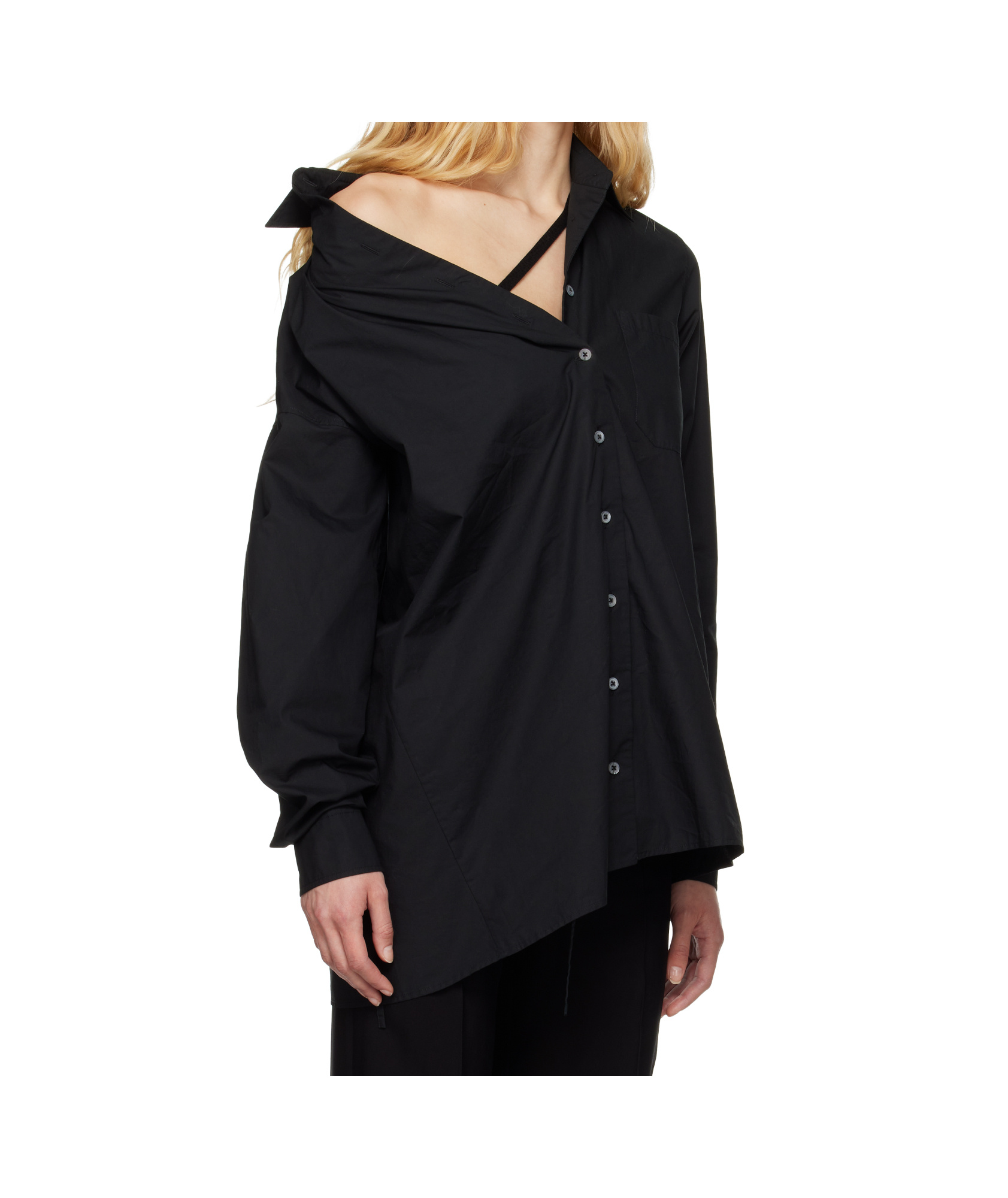 Ann Demeulemeester Black Daria Drop Shoulder Shirt In Black