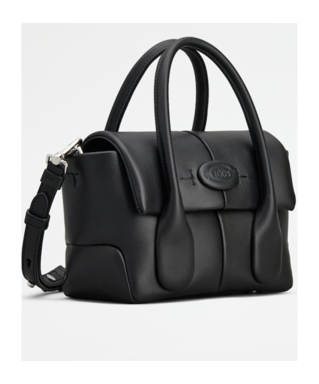 Shop Tod's Small Di Leather Tote Bag In Black