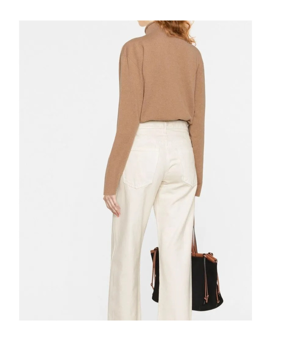 Jil Sander Long-sleeved Sweater In Brown