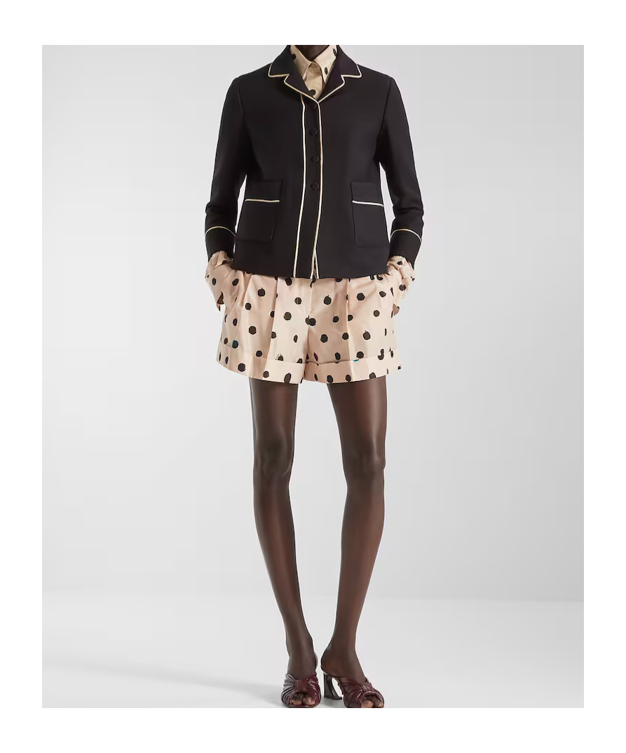 Fendi Pink Printed Taffeta Shorts In Multi