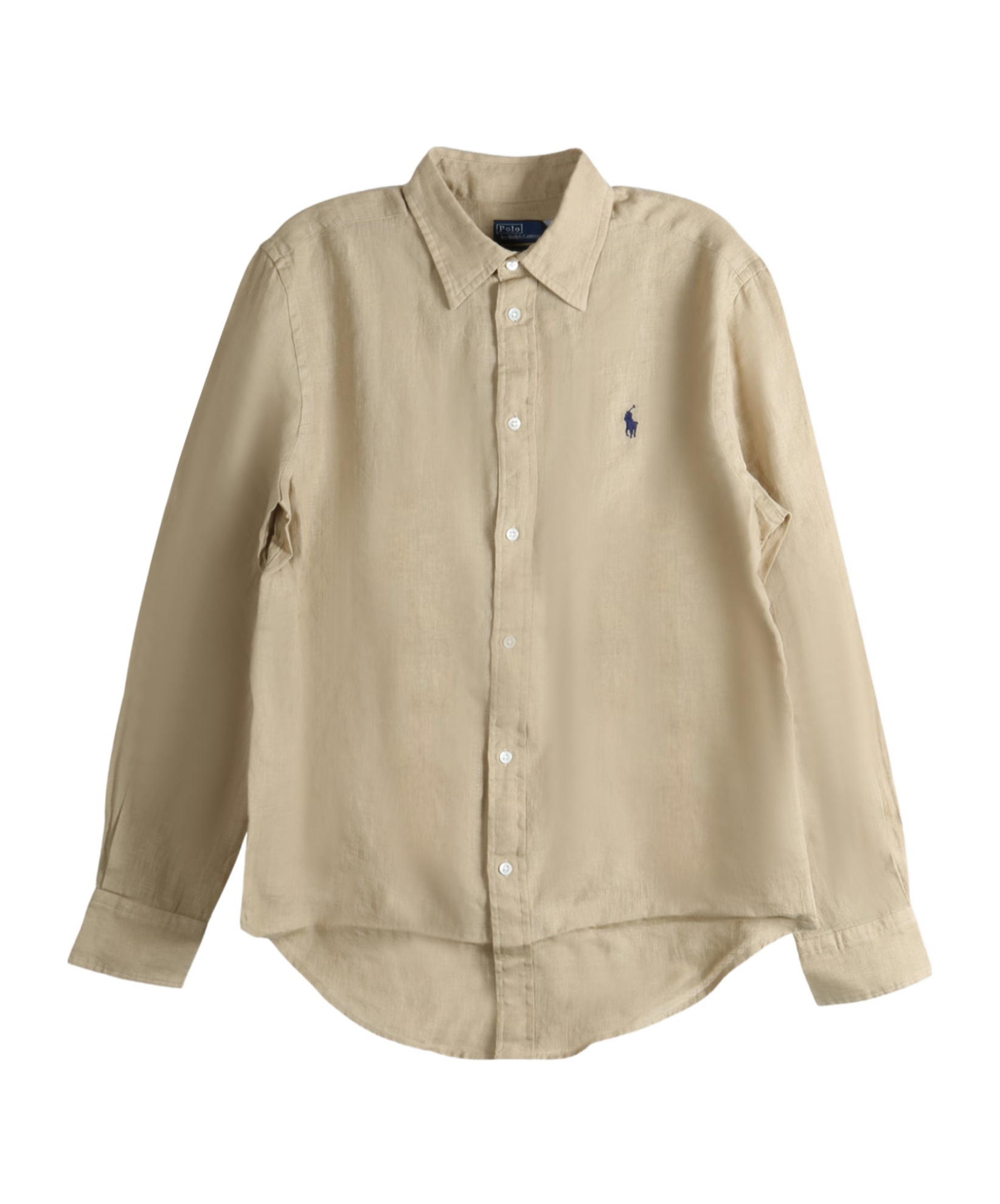 Polo Ralph Lauren Long Sleeve Button Front Shirt In Neutral