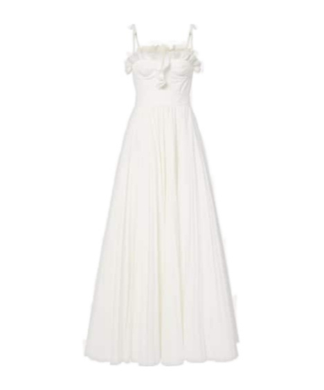 Giambattista Valli Ruffled Cotton Maxi Dress In White