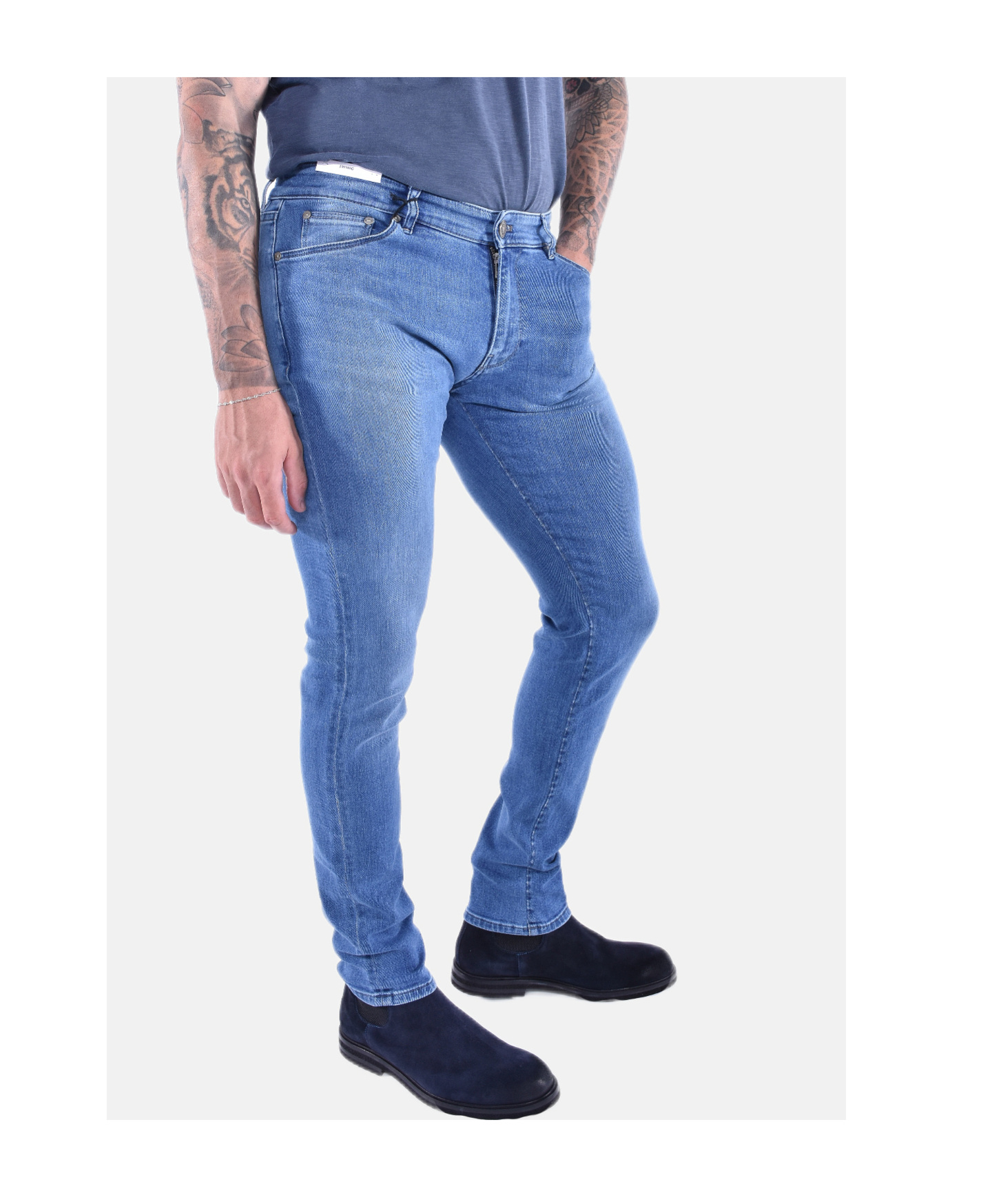 Pt Torino Jeans With Belt Loops In Blue