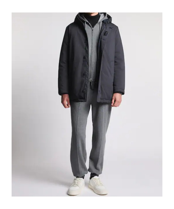 Fay Button-fastening Hooded Jacket In Blue