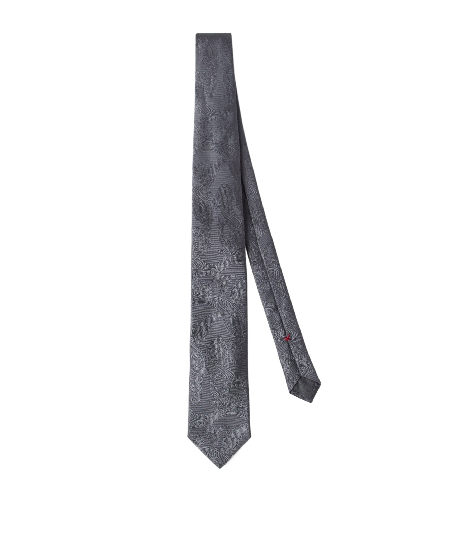 Brunello Cucinelli Jacquard-krawatte Mit Paisleymuster In Gray