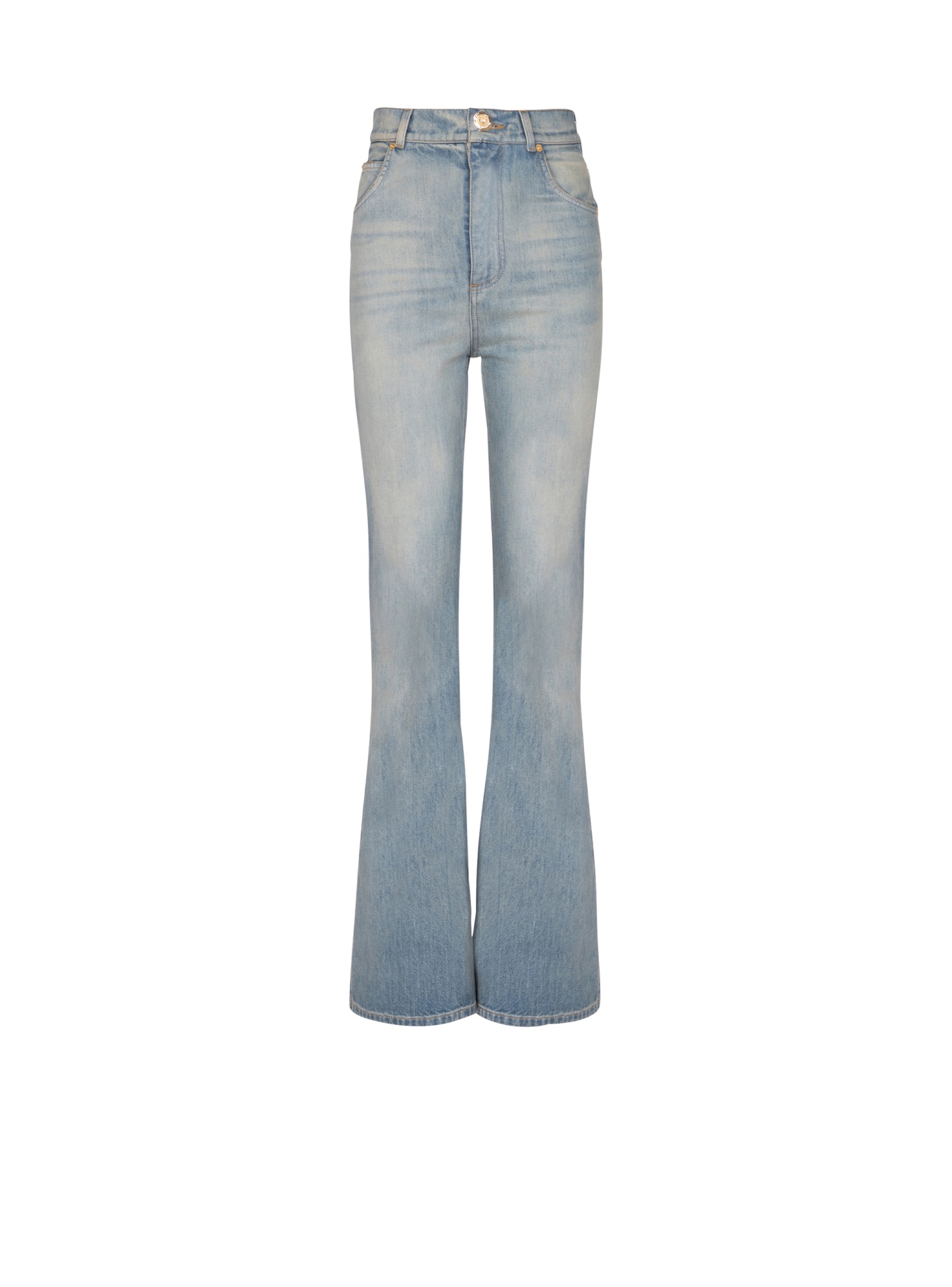 Balmain Flared Denim Jeans In Blue