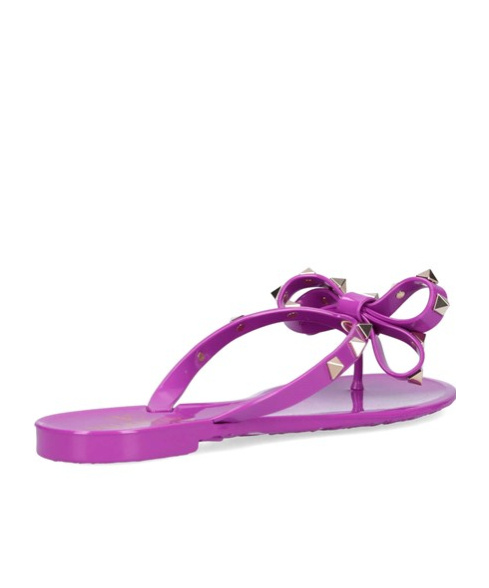 VALENTINO GARAVANI ROCKSTUD BOW-EMBELLISHED FLIP-FLOPS