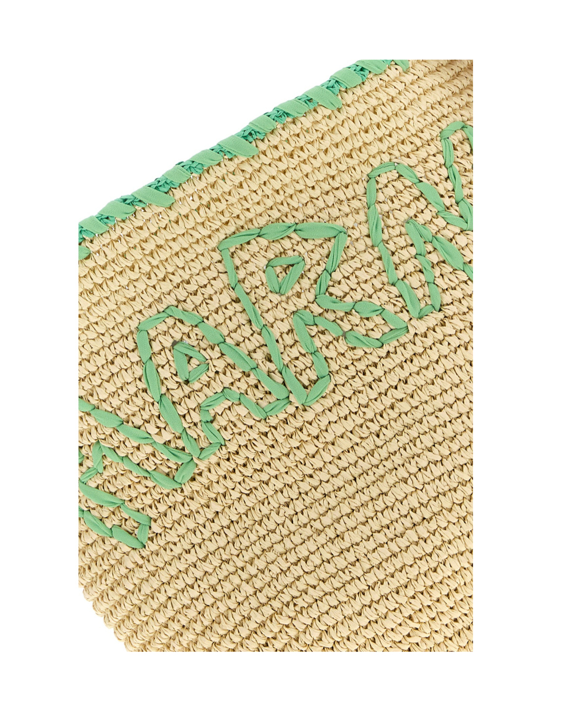 Marni Large Logo-embroidered Raffia Tote Bag In Neutral