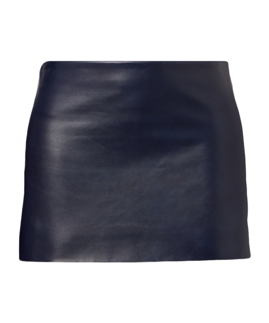 Khaite Jett Leather Miniskirt In Blue