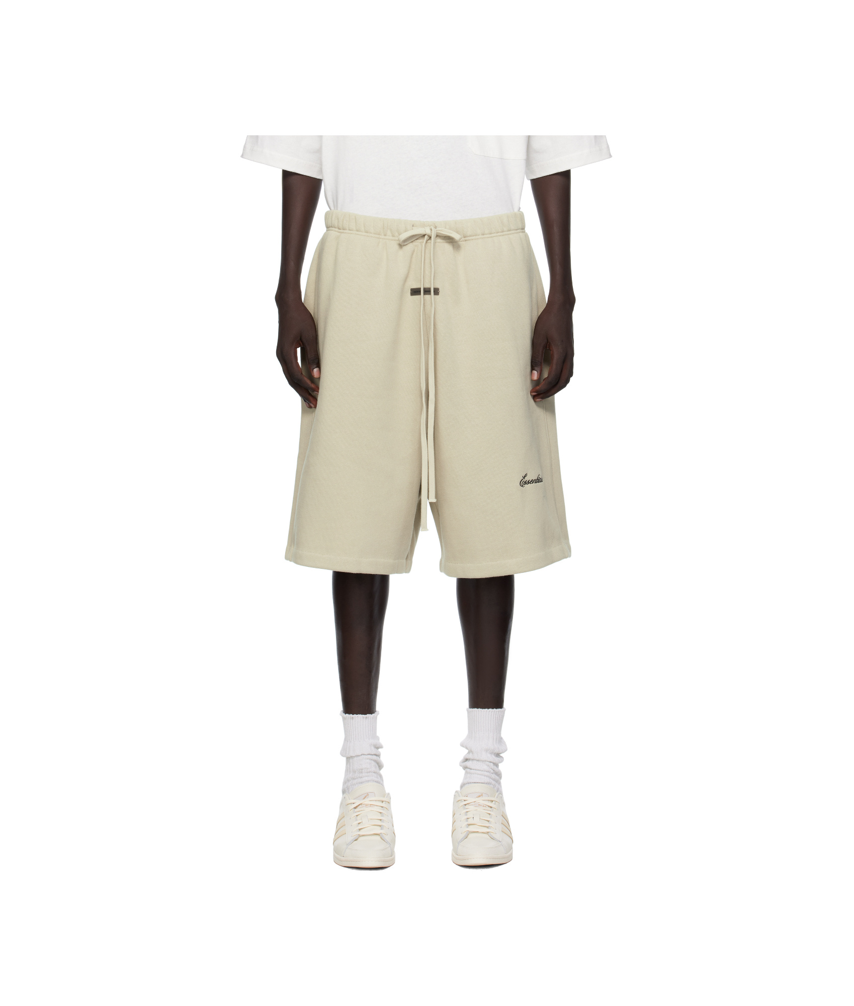 Essentials Elastic Waistband Shorts In Brown