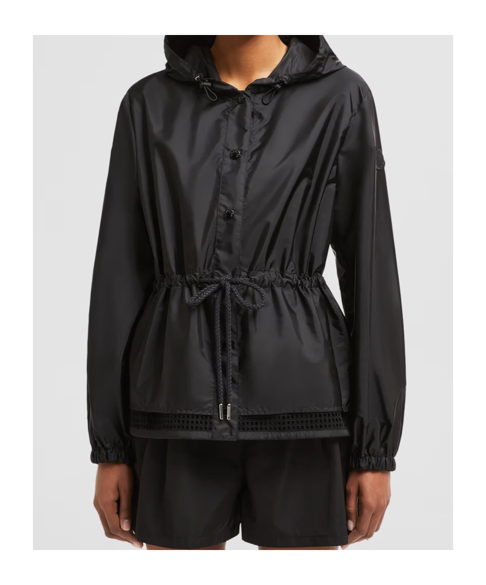 Moncler Veste À Capuche En Taffetas Rochebonne In Black