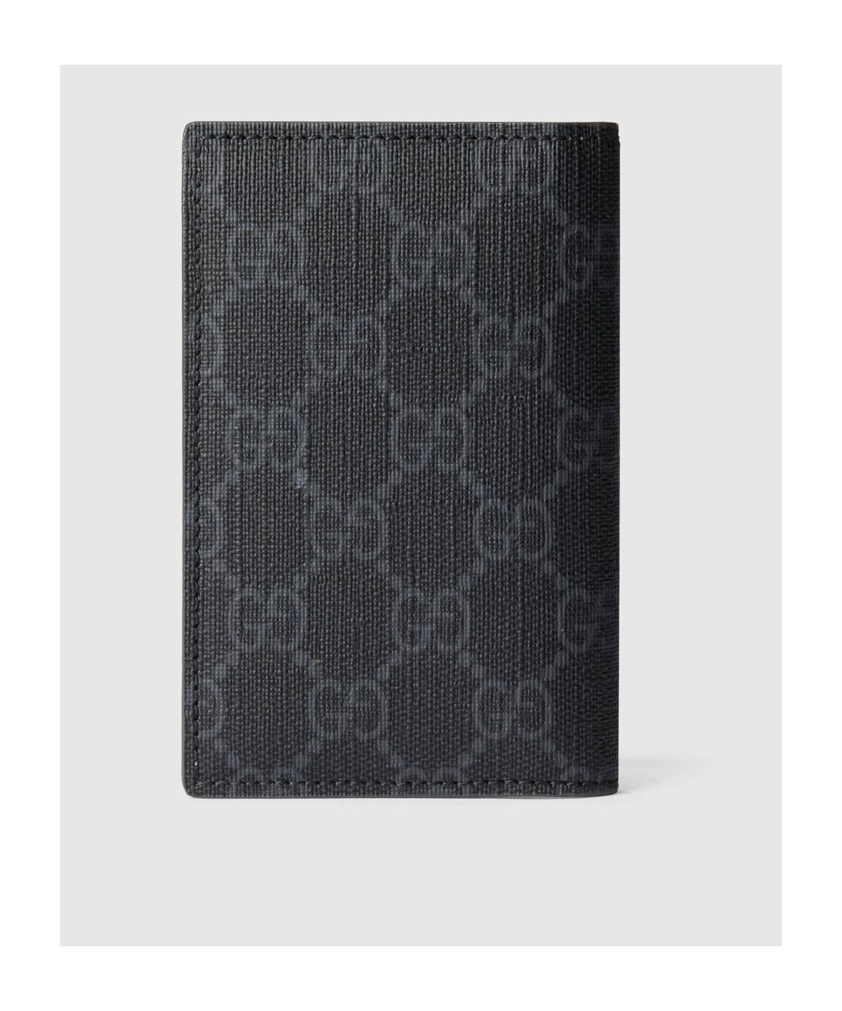 Gucci Men Black Card Holder With All-over Gg Motif And Logo On The Front In Fabric Man