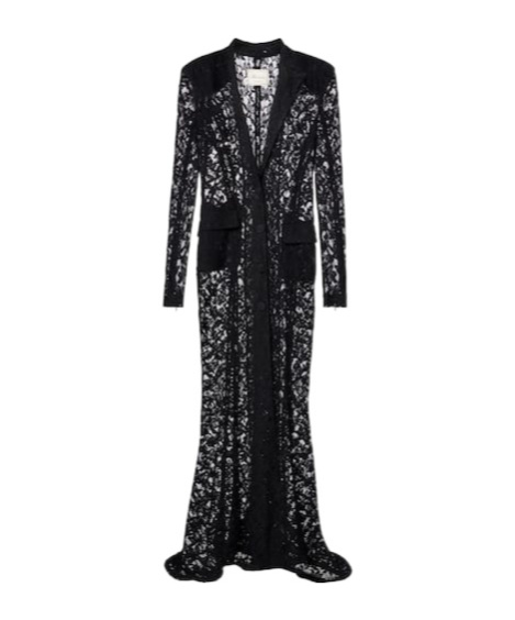 Blumarine Lace Maxi Dress In Black