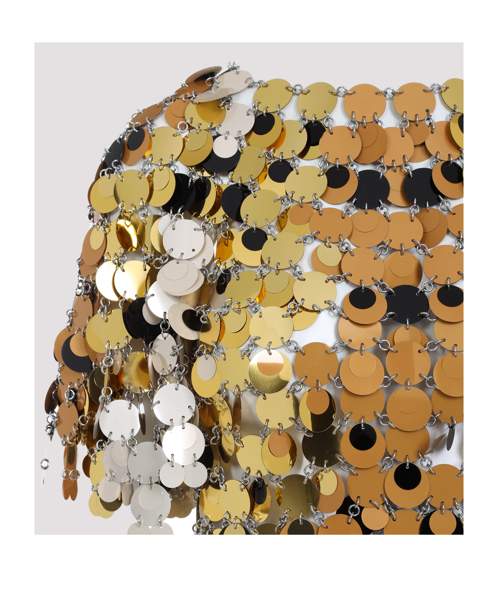 Rabanne Iconic Sparkle Discs Mini Dress In Multicolor