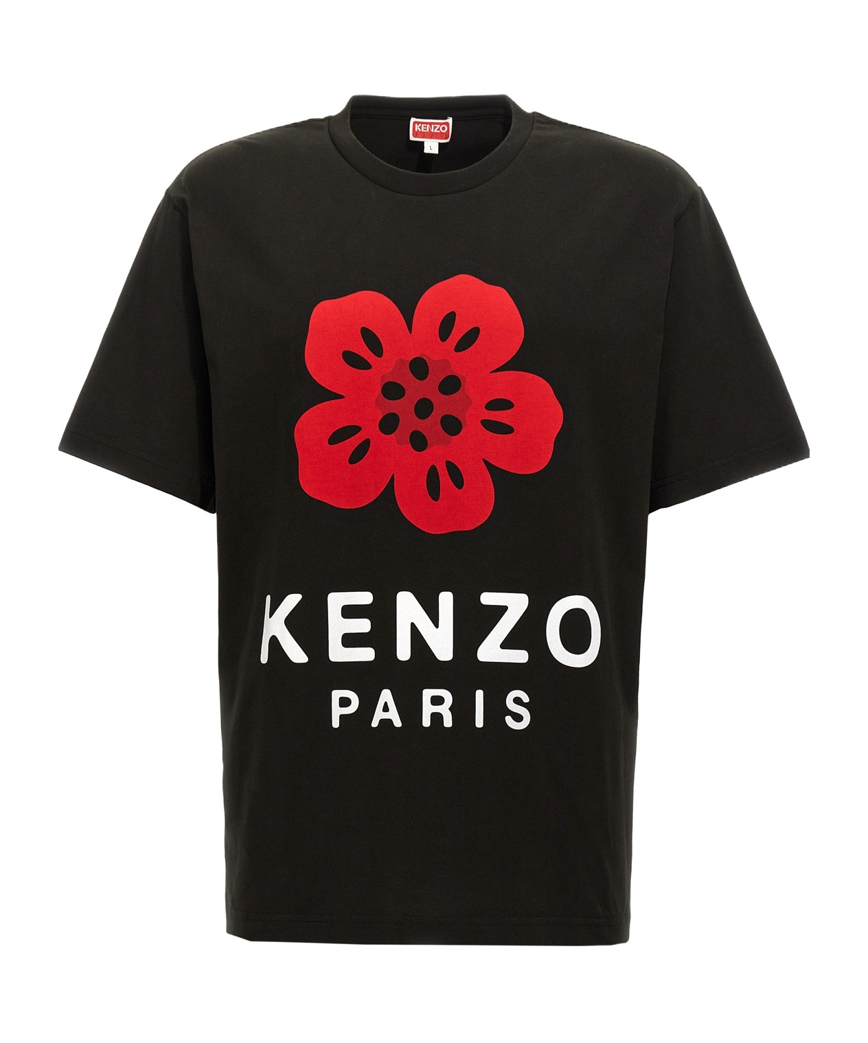 Kenzo Tshirt Con Stampa Boke Flower In Black
