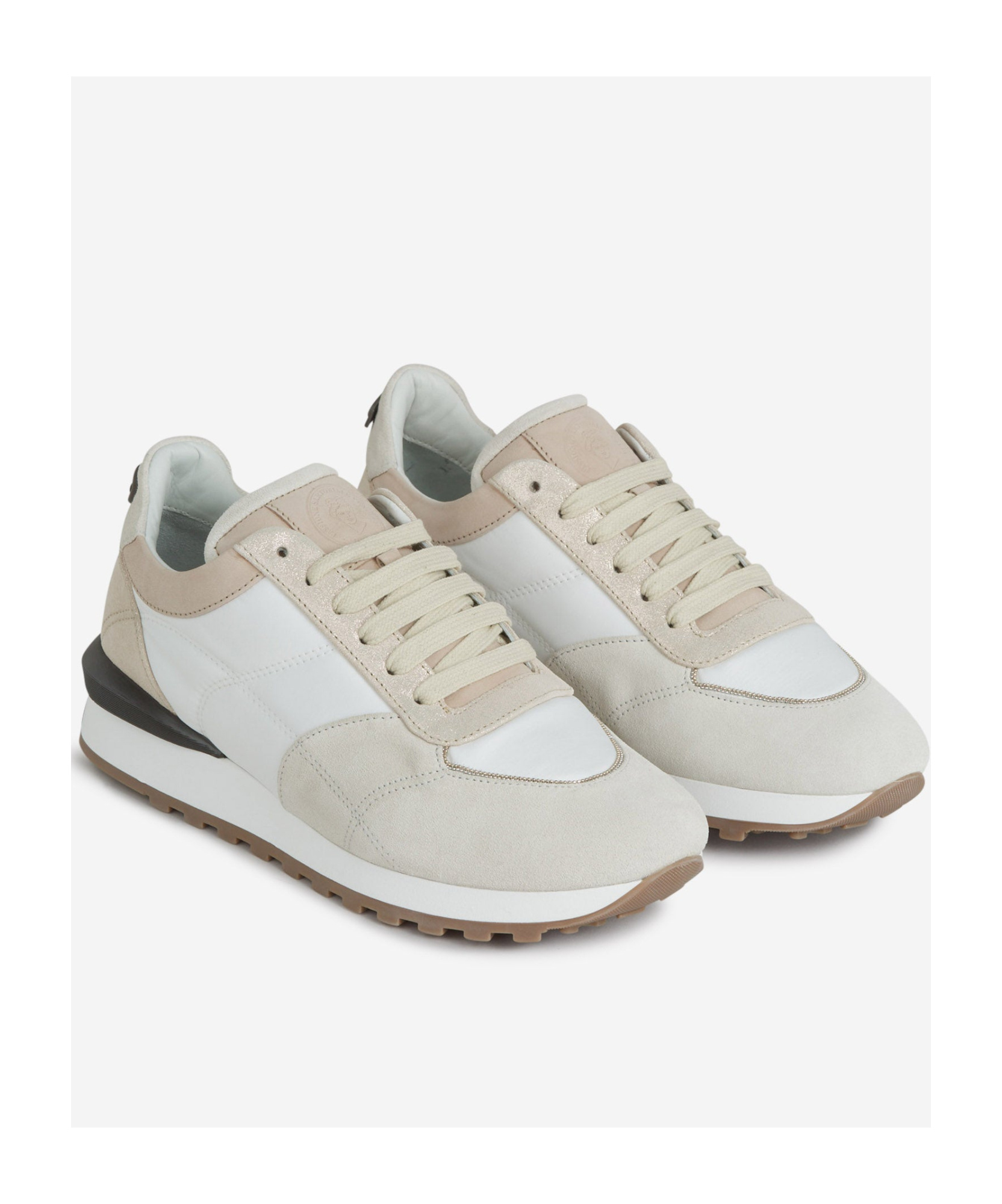 Peserico Glitter-detailing Sneakers In White