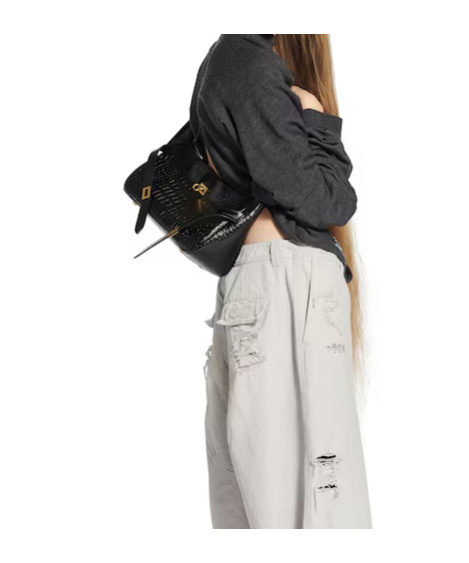 Balenciaga Women's Bel Air Shoulder Bag Small In Black In Black