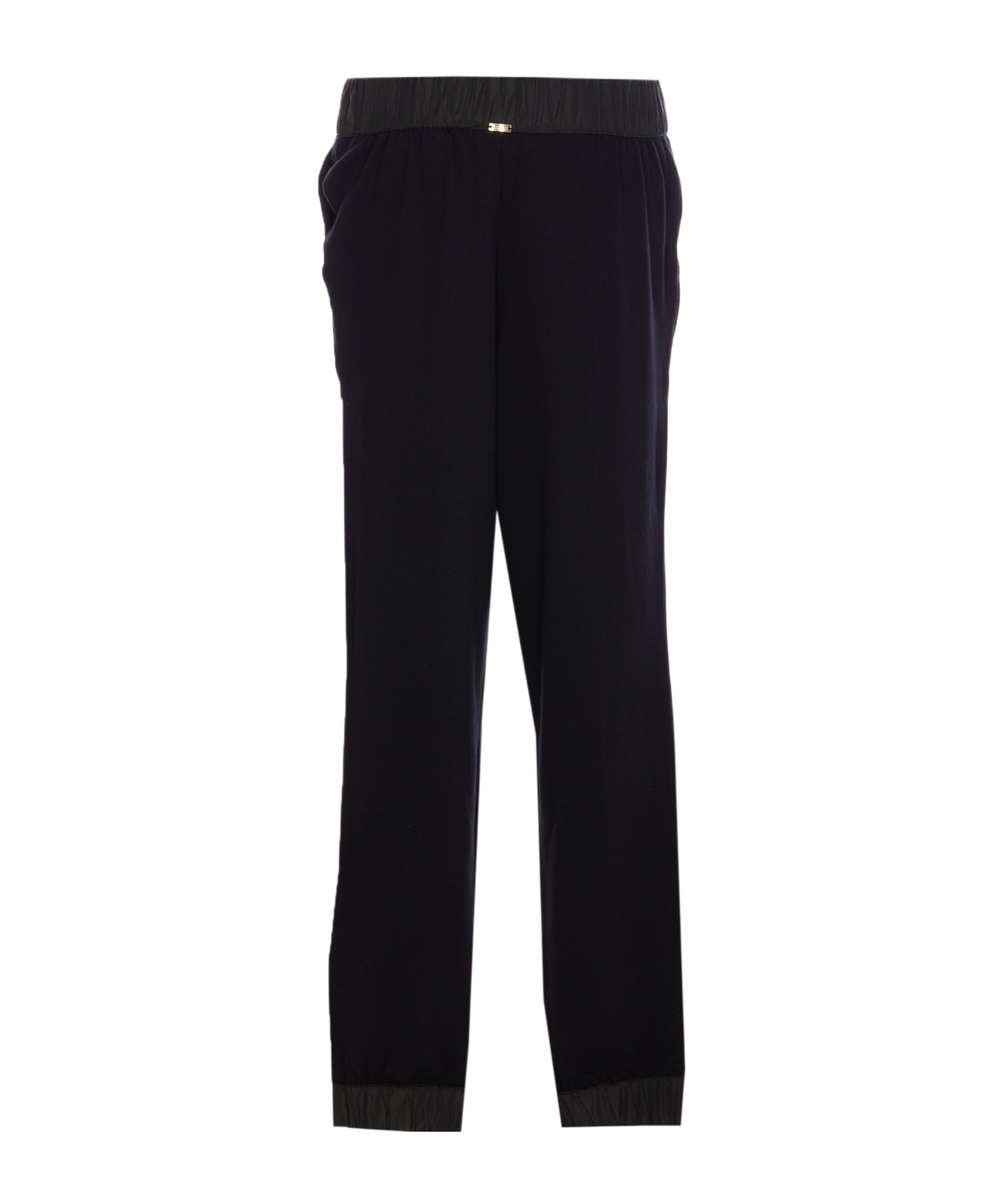 Herno Straight Leg Trousers With Elasticized Waist And Pockets In Black