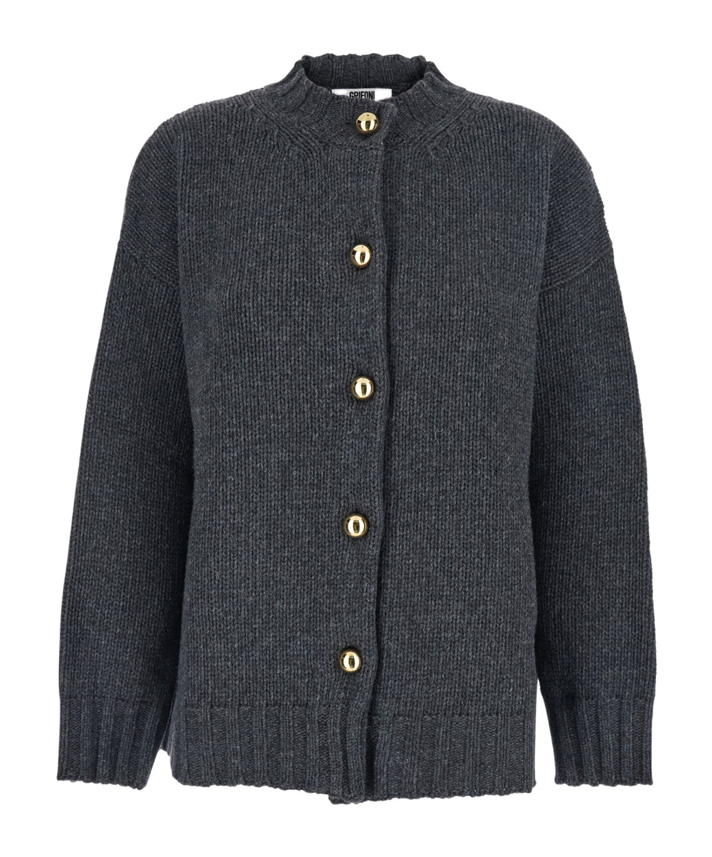 Mauro Grifoni Long-sleeved Cardigan Sweater In Gray