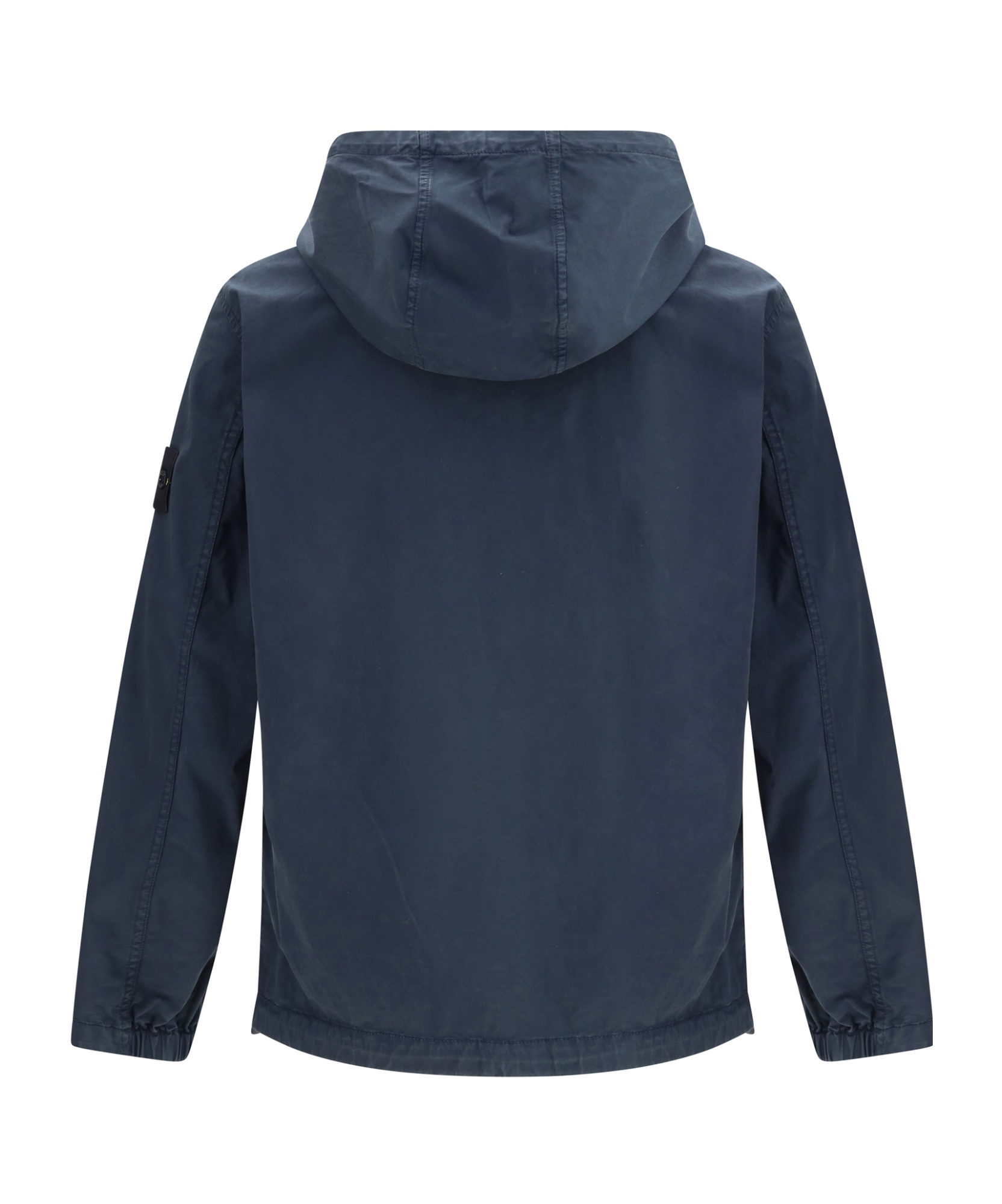 Stone Island Logo Patch Zip-up Jacket In Blue