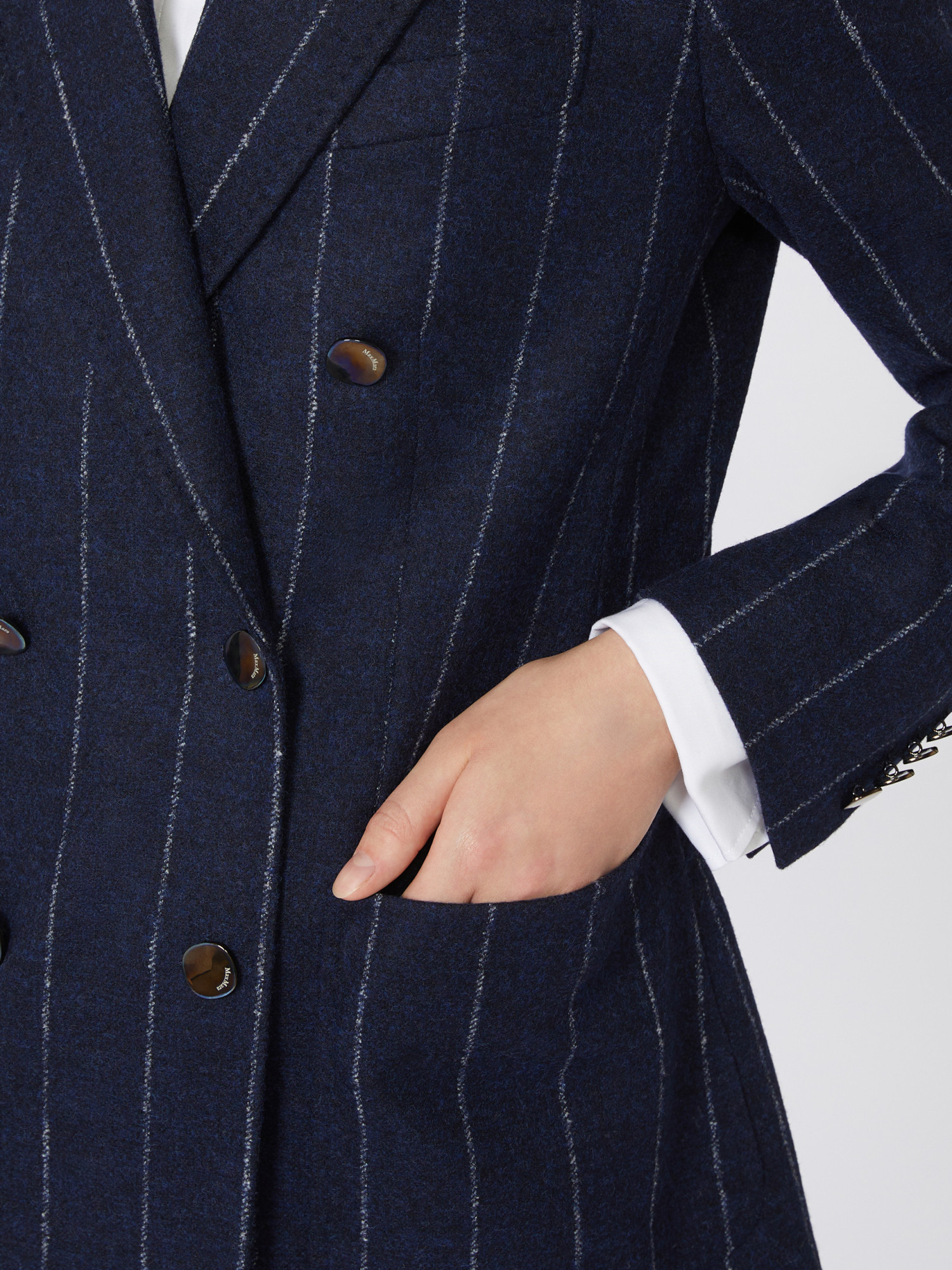 Max Mara Long-sleeved Suit Jacket In Blue