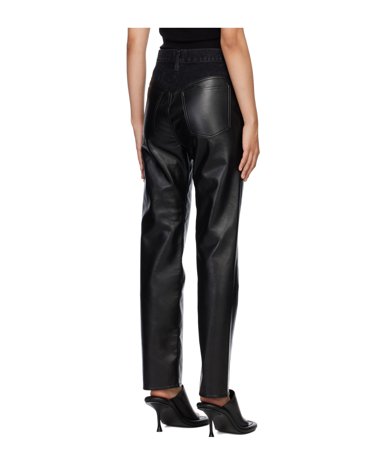 Agolde Belt Loops Slacks In Black