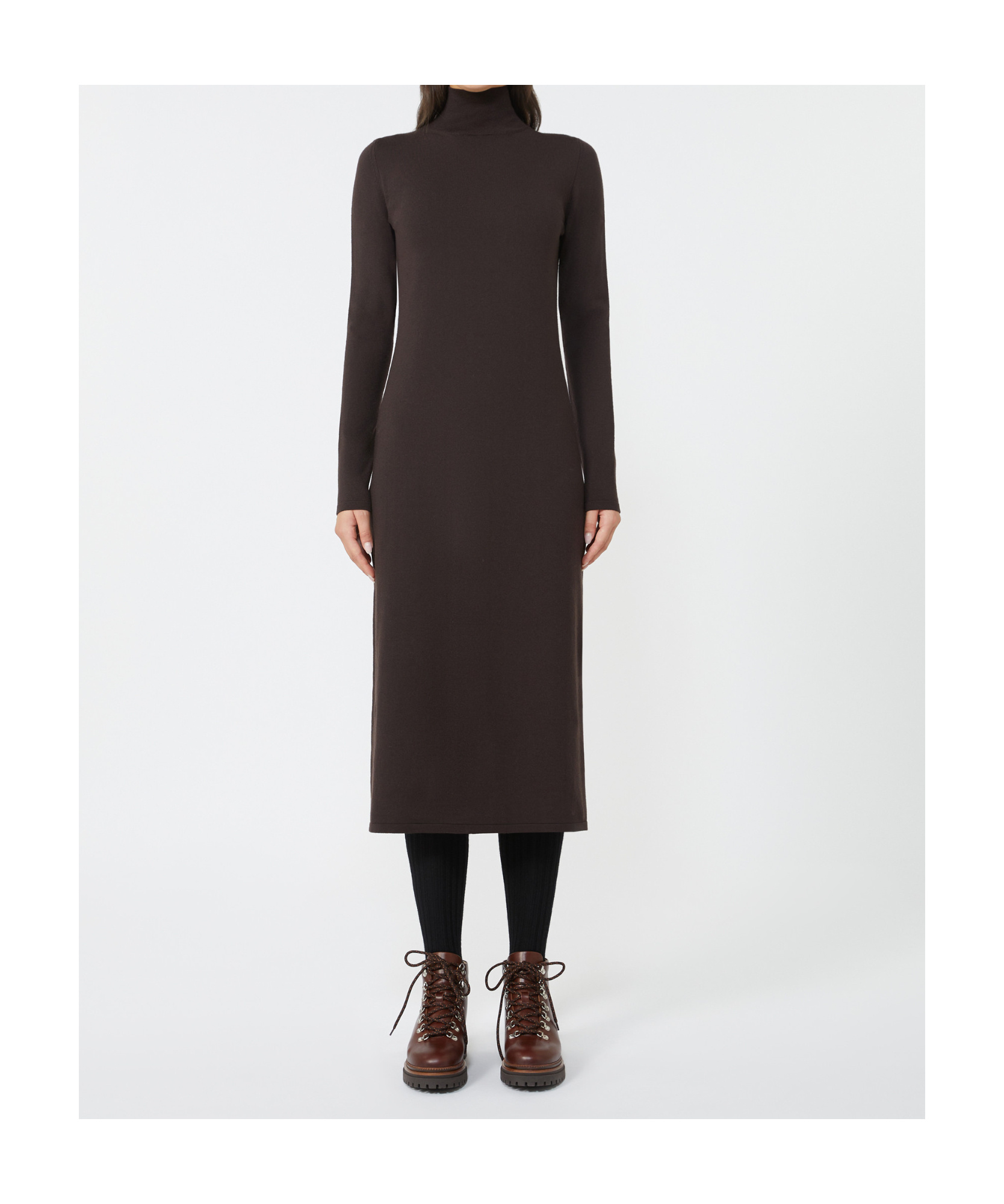 Weekend Max Mara Long-sleeved Dress In Brown