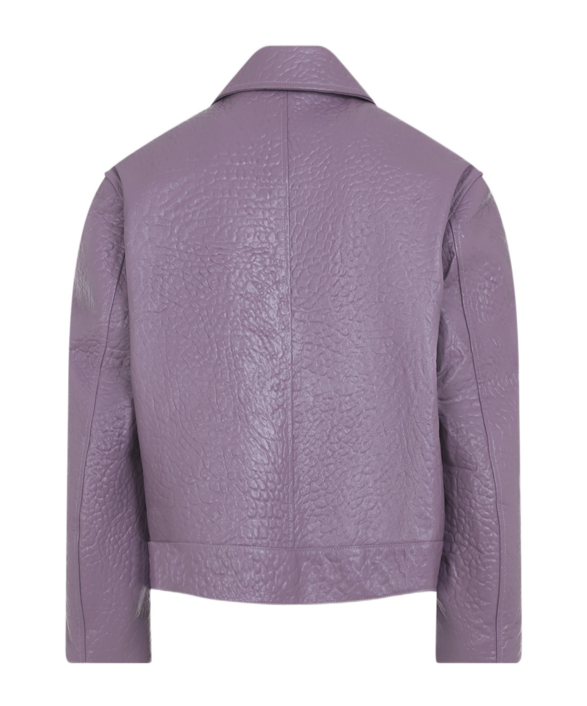 Jil Sander Long-sleeved Leather Jacket In Purple