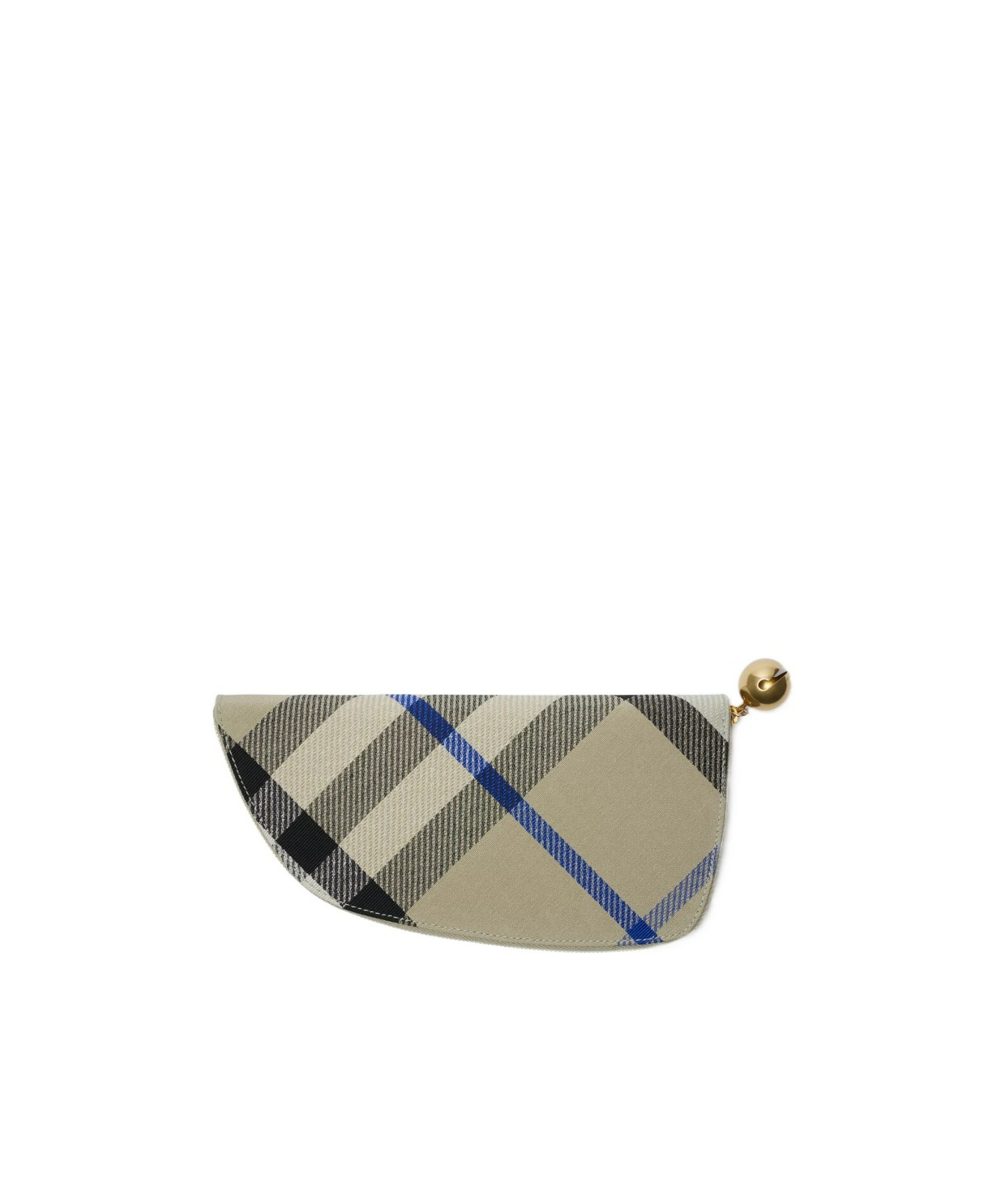 Burberry Large Shield Checked Wallet In Nude