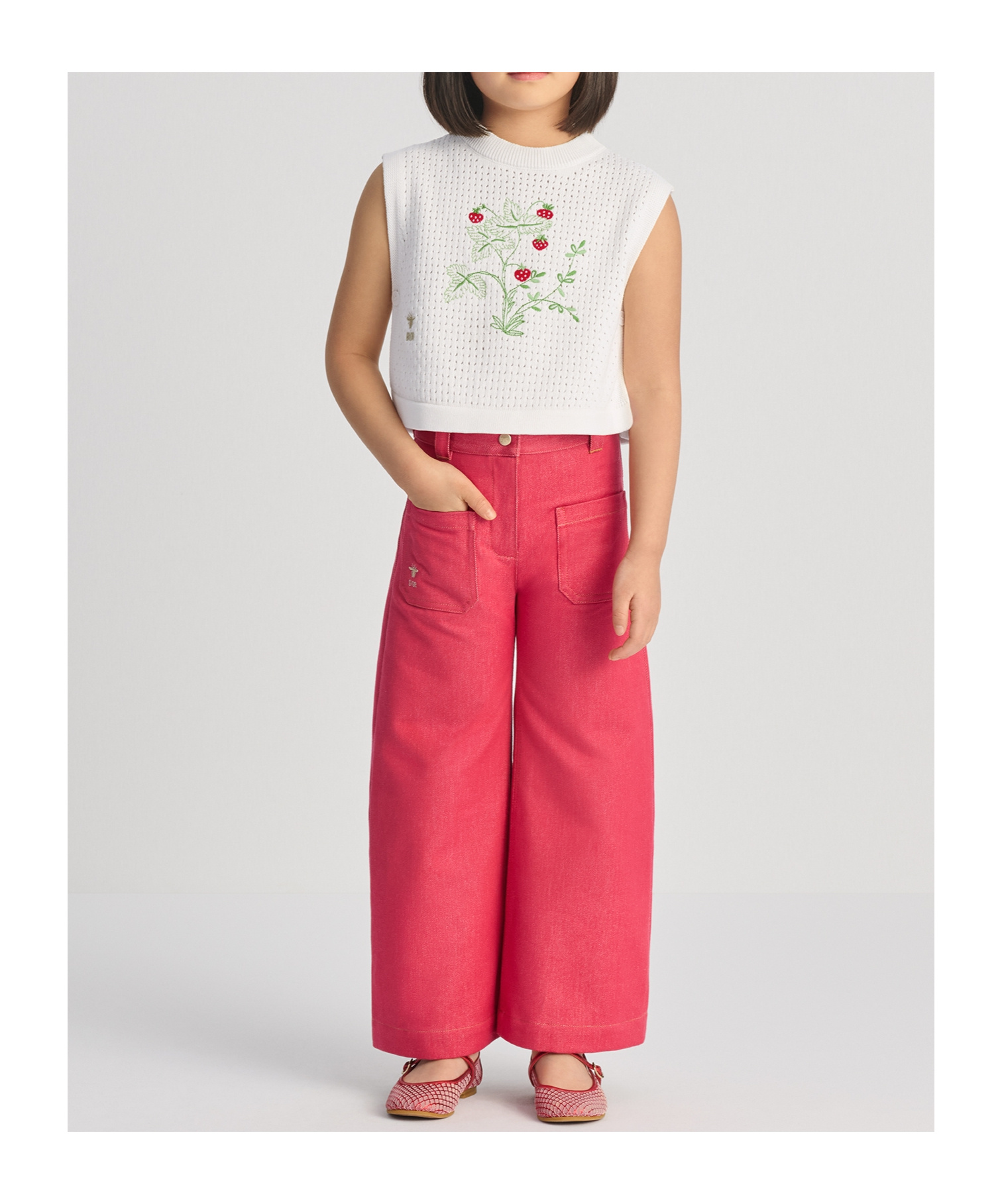 Shop Dior Kids' Loose-fitting Jeans In Stone Washed Raspberry Red