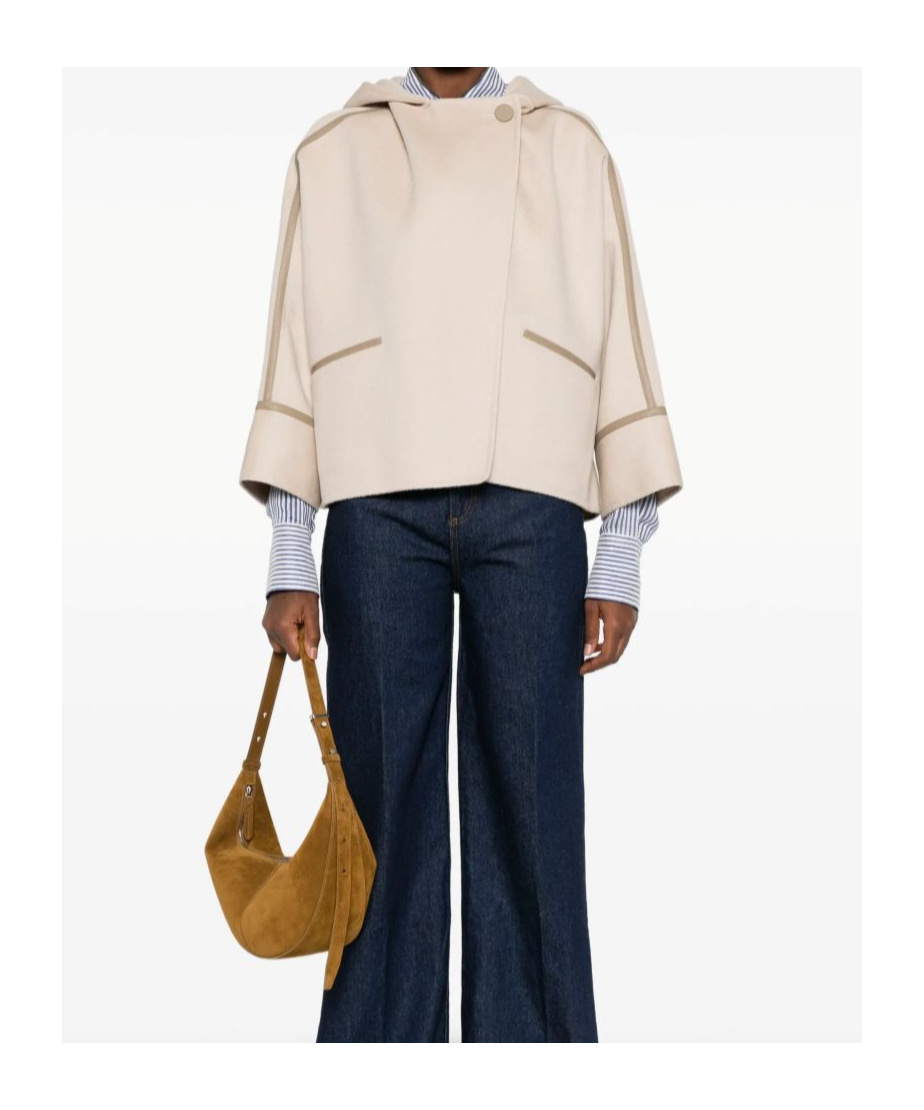 Yves Salomon Hooded Coat In Pink