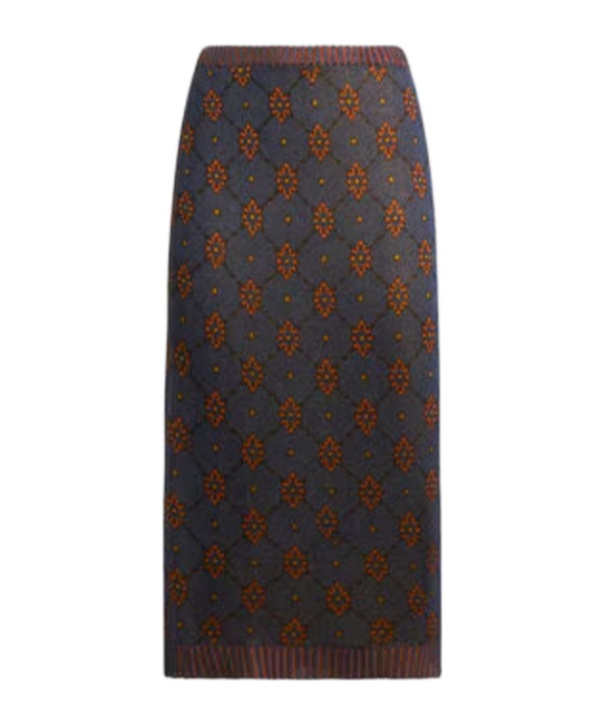 Etro Knit Skirt With Tie-inspired Motif In Multi