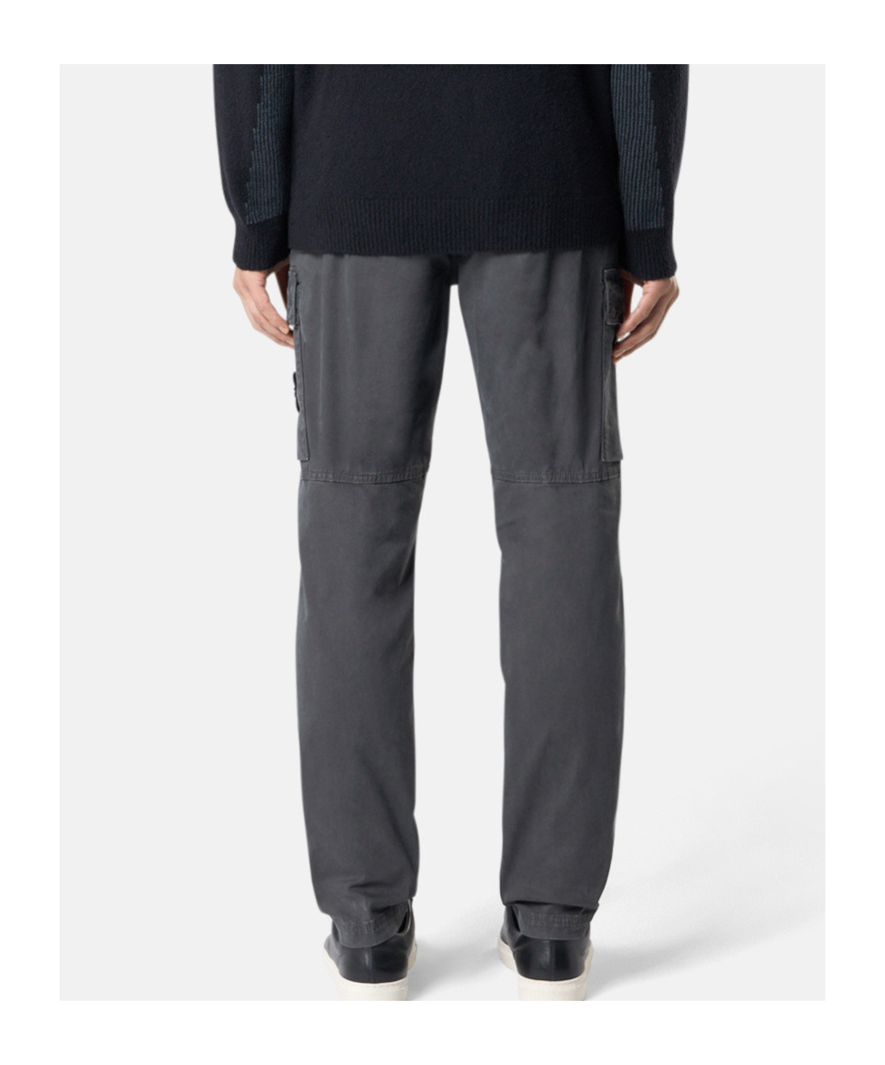 Stone Island Compass-motif Cargo Trousers In Black