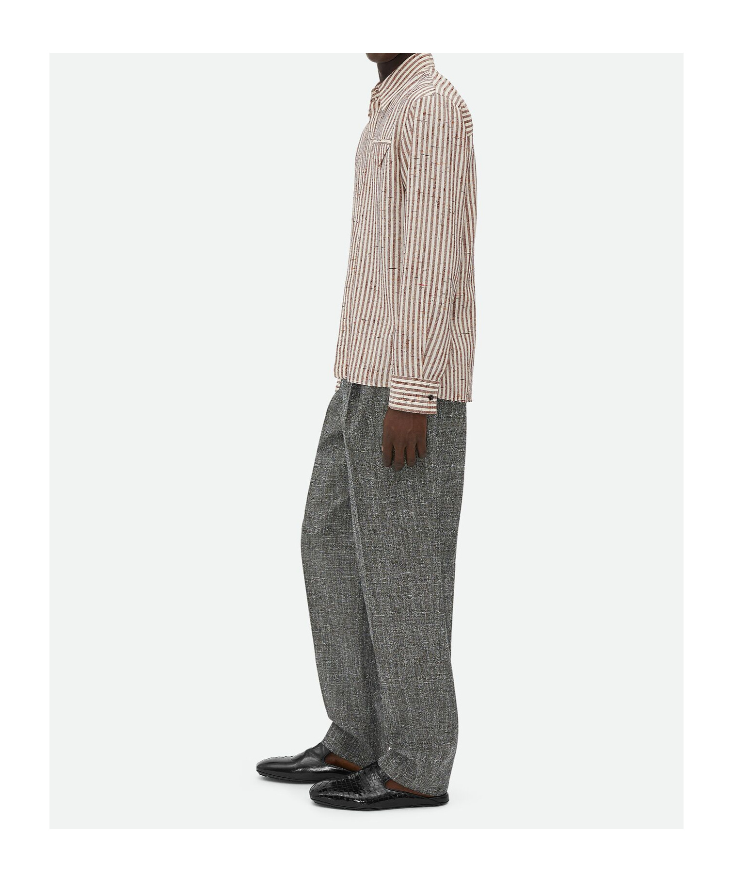 Bottega Veneta Flecked Stripe Button-up Shirt In White