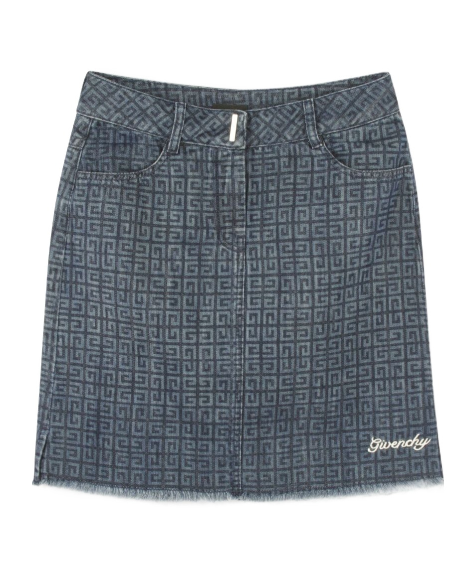 Givenchy 4g Denim Skirt In Black
