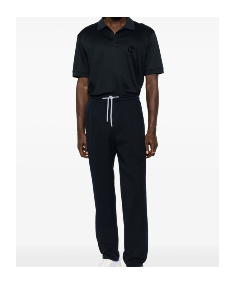 Giorgio Armani Logo-embossed Polo Shirt In Black