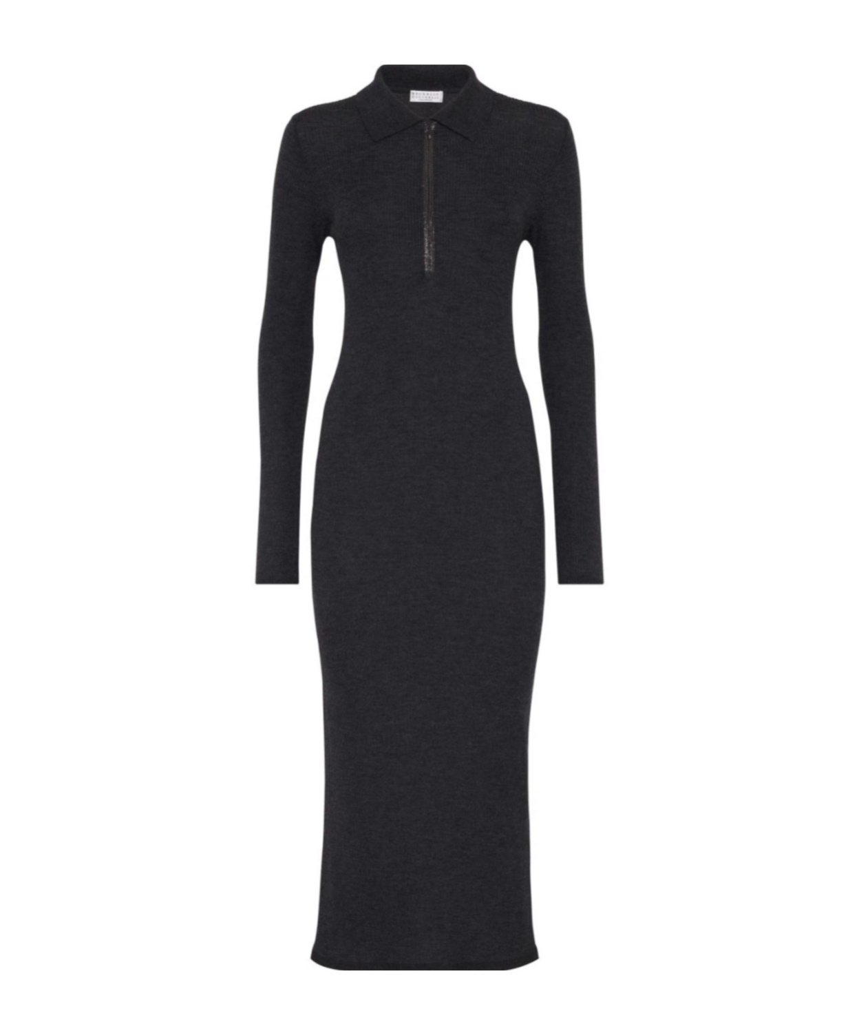 Brunello Cucinelli Cashmere And Silk-blend Midi Dress In Black
